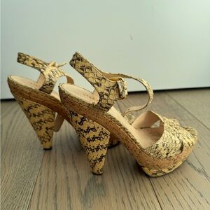 Prada Snakeskin Print Platform Heels